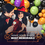 Load image into Gallery viewer, Halloween Balloon Garland Arch Kit 90 Pcs Black Orange Confetti Balloons for Spooky Party Haunted House Trick or Treat Decor DIY Kit