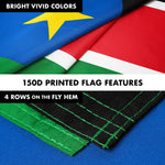 Load image into Gallery viewer, G128 Combo Pack: 6 Ft Tangle Free Aluminum Spinning Flagpole (Silver) &amp; South Sudan South Sudanese Flag 3x5 Ft, LiteWeave Pro Series Printed 150D Polyester  Pole with Flag Included