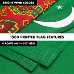 Load image into Gallery viewer, G128 Combo Pack: 6 Ft Tangle Free Spinning Flagpole (White) &amp; Turkmenistan Flag 3x5 Ft Printed 150D Polyester, Brass Grommets (Flag Included) Aluminum Flag Pole