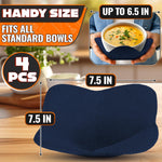 Load image into Gallery viewer, 4 Pcs Microwave Bowl Cozy Holders – Deep Navy Blue Microwave Bowl Holders for Hot Food Protect Hands from Hot Dishes – Soft &amp; Heat Resistant Fabric for Safe Heating &amp; Convenient Use in the Kitchen