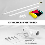 Load image into Gallery viewer, G128 Combo Pack: 6 Ft Tangle Free Aluminum Spinning Flagpole (White) &amp; Mozambique Mozambican Flag  3x5 Ft LiteWeave Pro Series Printed 150D Polyester  Pole with Flag Included