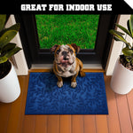 Load image into Gallery viewer, Home Entrance Blue Leaves Door Mat Deluxe 17x29.5 in Absorbent Natural Rubber