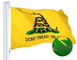 Load image into Gallery viewer, G128 Dont Tread on Me (Gadsden) Flag 4x6 feet 5Pack Heavy Duty Spun Polyester 220GSM Embroidered “ Tough, Durable, Indoor/Outdoor, Vibrant Colors, Brass Grommets