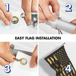 Load image into Gallery viewer, G128 Combo Pack: 6 Ft Tangle Free Aluminum Spinning Flagpole (Silver) &amp; American USA Camouflage Flag 3x5 Ft, LiteWeave Pro Series Printed 300D Polyester  Pole with Flag Included