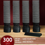 Load image into Gallery viewer, Insulated Disposable Coffee Cups with Lids &amp; Straws 12 oz 100 Packs Black Cups