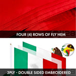 Load image into Gallery viewer, G128 Combo Pack: American USA Flag ToughWeave Series 4x6 Ft Single Sided &amp; Mexico Mexican Flag Double Sided 4x6 Ft Double ToughWeave Series  Both Embroidered Polyester, Brass Grommets