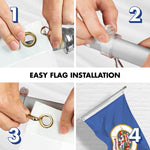 Load image into Gallery viewer, G128 Combo Pack: 6 Ft Tangle Free Spinning Flagpole (Silver) &amp; Minnesota Flag 3x5 Ft Printed 150D Polyester, Brass Grommets (Flag Included) Aluminum Flag Pole