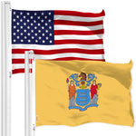 Load image into Gallery viewer, Combo Pack American USA Flag 3x5 Ft 150D New Jersey NJ State Flag 3x5 Ft 300D
