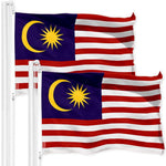 Load image into Gallery viewer, 2 Pack Malaysia Flag 3x5 Ft Printed 150D Polyester Country Flag Indoor Outdoor