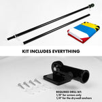 Load image into Gallery viewer, G128 Combo Pack: 6 Ft Tangle Free Aluminum Spinning Flagpole (Black) &amp; Antigua and Barbuda Antiguan and Barbudan Flag  3x5 Ft LiteWeave Pro Series Printed 150D Polyester  Pole with Flag Included