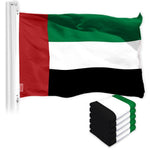 Load image into Gallery viewer, G128 5 Pack: United Arab Emirates Emirati Flag  3x5 Ft  Printed 150D Polyester  Indoor/Outdoor, Vibrant Colors, Brass Grommets, Quality Polyester, Much Thicker More Durable Than 100D 75D Polyester