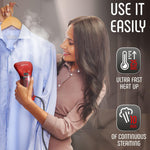 Load image into Gallery viewer, Clothing Steamer Travel Size Vacation Red Steam Iron Handheld Portable Garment