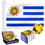Load image into Gallery viewer, Uruguay Uruguayan Flag 3x5 Ft 5Pack Doublesided Embroidered Polyester By G128