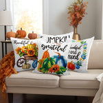 Load image into Gallery viewer, Fall Decoration Pumpkin Thankful Waterproof Throw Pillow 18 x 18 in Set of 4, Beautiful Cushion Covers for Autumn Thanksgiving Sofa Couch Decoration, Pillow Insert Included