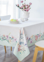 Load image into Gallery viewer, Watercolor Easter Bunny Rectangle Easter Tablecloth Non Iron Stain Resistant