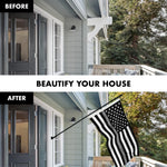 Load image into Gallery viewer, G128 Combo Pack: Flag Pole 6 FT Black Tangle Free &amp; Thin Gray Line Flag 3x5 FT Brass Grommets Printed Polyester (Flag Included) Aluminum Flag Pole