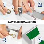 Load image into Gallery viewer, G128 Combo Pack: 6 Feet Tangle Free Spinning Flagpole (Silver) Nigeria Nigerian Flag 3x5 ft Printed 150D Brass Grommets (Flag Included) Aluminum Flag Pole