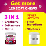 Load image into Gallery viewer, Dog UTI Treatment   Cranberry Supplement and Bladder Control for Dogs   UTI Chewable Treats (2 Pack)   240 Chews for Kidney Support   Bladder Stones   Urinary Tract Infection Incontinence Treatment
