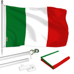 Load image into Gallery viewer, G128  6 Feet Tangle Free Spinning Flagpole (Silver) Italy Brass Grommets Printed 3x5 ft (Flag Included) Aluminum Flag Pole