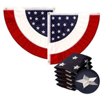 Load image into Gallery viewer, G128 5 Pack: USA Pleated Fan Flag 3x3 Feet Star Center Quarter Circle Embroidered Polyester Stars and Stripes