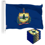 Load image into Gallery viewer, G128 5 Pack: Vermont VT State Flag  3x5 Ft  LiteWeave Pro Series Printed 150D Polyester  Indoor/Outdoor, Vibrant Colors, Brass Grommets, Thicker and More Durable Than 100D 75D Polyester