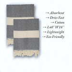 Load image into Gallery viewer, Turkish Hand Towels for Bathroom and Kitchen Quick Dry Highly Absorbent Eco Friendly Turkish Cotton Kitchen Towels Bathroom Hand Towels Turkish Tea Towels Decorative Hand Towels Set of 2