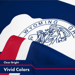 Load image into Gallery viewer, G128 Wyoming WY State Flag  3x5 Ft  LiteWeave Pro Series Printed 150D Polyester  Indoor/Outdoor, Vibrant Colors, Brass Grommets, Thicker and More Durable Than 100D 75D Polyester