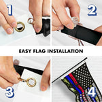 Load image into Gallery viewer, G128 Combo Pack: 6 Ft Tangle Free Aluminum Spinning Flagpole (Black) &amp; Thin Line First Responders American Flag 3x5 Ft, LiteWeave Pro Series Printed 150D Polyester  Pole with Flag Included