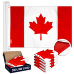 Load image into Gallery viewer, G128 5 Pack: Canada Canadian Flag  3x6 Ft  Double ToughWeave Series Double Sided Embroidered 210D Polyester  Country Flag, Embroidered Design, Indoor/Outdoor, Brass Grommets, Heavy Duty, 3ply