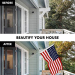 Load image into Gallery viewer, G128 Combo Pack: 6 Feet Tangle Free Spinning Flagpole (Silver) USA American Flag 3x5 ft Printed 150D Brass Grommets (Flag Included) Aluminum Flag Pole