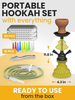 Load image into Gallery viewer, Neon Yellow Hookah Set 2 Hose Hookah LilOne 12 inch Mini Hookah Combo Kit