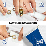Load image into Gallery viewer, G128 Combo Pack: 6 Ft Tangle Free Aluminum Spinning Flagpole (White) &amp; North Atlantic Treaty Org NATO Flag 3x5 Ft, LiteWeave Pro Series Printed 150D Polyester  Pole with Flag Included