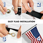 Load image into Gallery viewer, G128  6 Feet Tangle Free Spinning Flagpole (Black) USA Double Sided Brass Grommets Embroidered 3x5 ft (Flag Included) Aluminum Flag Pole