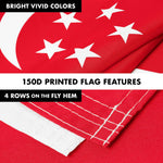 Load image into Gallery viewer, G128 Combo Pack: 6 Ft Tangle Free Aluminum Spinning Flagpole (Silver) &amp; Singapore Singaporean Flag 3x5 Ft, LiteWeave Pro Series Printed 150D Polyester  Pole with Flag Included