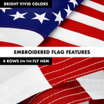 Load image into Gallery viewer, G128 Combo Pack: 6 Ft Tangle Free Aluminum Spinning Flagpole (Silver) &amp; Betsy Ross Flag 3x5 Ft, ToughWeave Series Embroidered 300D Polyester  Pole with Flag Included