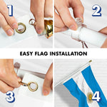 Load image into Gallery viewer, G128 Combo Pack: 6 Ft Tangle Free Aluminum Spinning Flagpole (White) &amp; Argentina Argentinian Flag 3x5 Ft, Double ToughWeave Series Double Sided Embroidered 210D Polyester  Pole with Flag Included