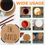 Load image into Gallery viewer, Cork Coasters for Drinks Coasters Set of 6 with Holder   Funny Coasters for Adults Cup Coasters for Coffee Table Home Bar Wedding Absorbent Coasters Mat   Cups Cool Decor Unique Coaster Gift