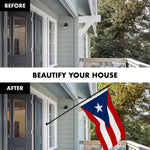 Load image into Gallery viewer, Combo Pack 5 Ft Tangle Free Spinning Flagpole Blackand Puerto Rico Flag 2.5x4