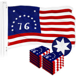 Load image into Gallery viewer, G128 10 Pack: Bennington 76 Flag  1x1.5 Ft  ToughWeave Series Embroidered 300D Polyester  Historical Flag, Embroidered Design, Indoor/Outdoor, Brass Grommets