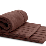 Load image into Gallery viewer, Luxury 2 Pack Bath Mat Floor Towel Set Absorbent Cotton Hotel Spa 22x34 in Brown