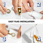 Load image into Gallery viewer, G128 Combo Pack: 6 Ft Tangle Free Aluminum Spinning Flagpole (White) &amp; Cyprus Cypriot Flag  3x5 Ft LiteWeave Pro Series Printed 150D Polyester  Pole with Flag Included