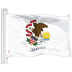 Load image into Gallery viewer, G128 Illinois IL State Flag  3x5 Ft  LiteWeave Pro Series Printed 150D Polyester  Indoor/Outdoor, Vibrant Colors, Brass Grommets, Thicker and More Durable Than 100D 75D Polyester