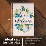 Load image into Gallery viewer, G128 Garden Flag Welcome Elegant Floral Arrangement 12x18 Burlap Fabric