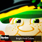 Load image into Gallery viewer, G128 Combo Pack: Garden Flag Stand Black 36x16 Inch &amp; Garden Flag Happy St. Patrick's Day Leprechaun with Pot of Gold 12x18 Inch