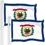 Load image into Gallery viewer, G128 2 Pack: West Virginia WV State Flag  3x5 Ft  Printed 150D Polyester  Indoor/Outdoor, Vibrant Colors, Brass Grommets, Quality Polyester, Much Thicker More Durable Than 100D 75D Polyester