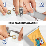 Load image into Gallery viewer, G128  6 Feet Tangle Free Spinning Flagpole (Silver) New Jersey Double Sided Brass Grommets Embroidered 3x5 ft (Flag Included) Aluminum Flag Pole