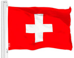 Load image into Gallery viewer, G128 Combo Pack: USA American Flag 3x5 Ft 150D Printed Stars &amp; Switzerland (Swiss) Flag 3x5 Ft 150D Printed
