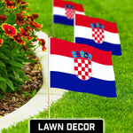 Load image into Gallery viewer, G128 30 Pack Handheld Croatia Croatian Stick Flags  12x18 In  Printed 150D Polyester, Country Flag, Solid Wooden Stick, Spear Gold Tip