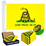 Load image into Gallery viewer, G128 5 Pack: Gadsden Don't Tread On Me Flag  1x1.5 Ft  Double ToughWeave Series Double Sided Embroidered 210D Polyester  Historical Flag, Embroidered Design, Brass Grommets, Heavy Duty, 3ply