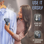 Load image into Gallery viewer, Steamer for Clothes Portable Handheld Garment Small Steam Iron Blue Color